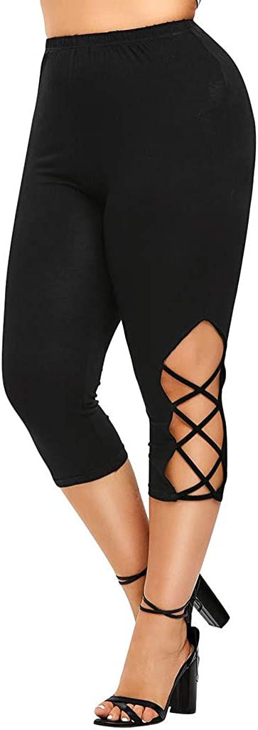 Thumbnail: Women's Capri Pants Plus Size Workout Capri Leggings Stretchy Yoga Running Athl