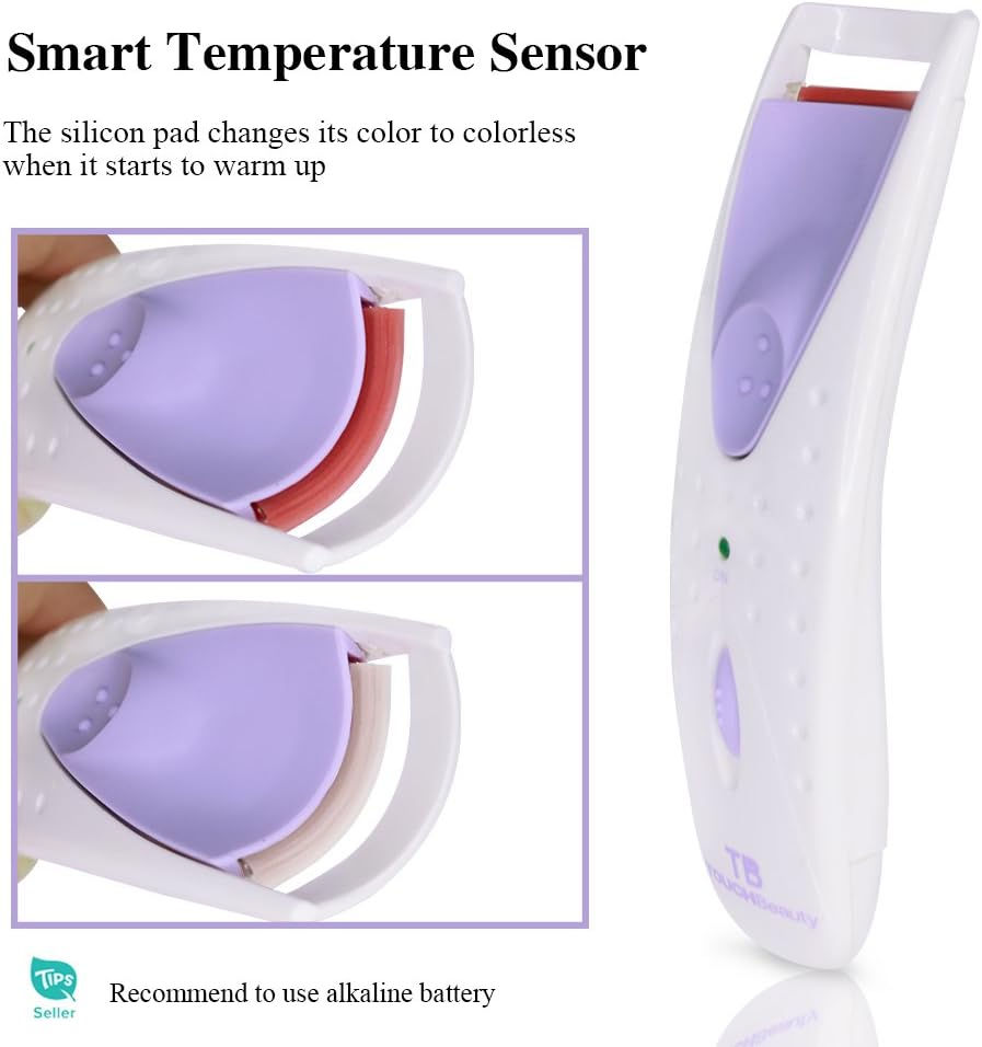 Thumbnail: TOUCHBeauty Professional Heated Eyelash Curler with Silicone Refill Pad Curling