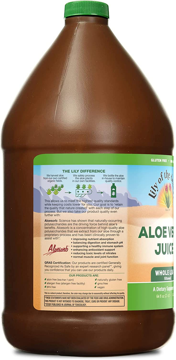 Thumbnail: Lily Of The Desert Aloe Vera Juice, Certified Organically Grown Whole Leaf, Die