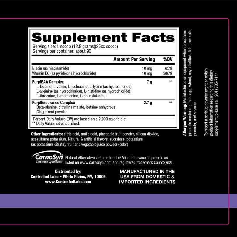 Thumbnail: CONTROLLED LABS Purple Wraath, BCAA and EAA Amino Acid Supplement, with Enduran