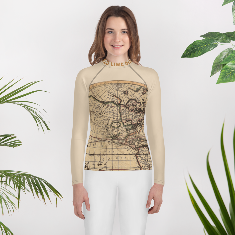 Teen Egyptian Map Print Tan Shirt
