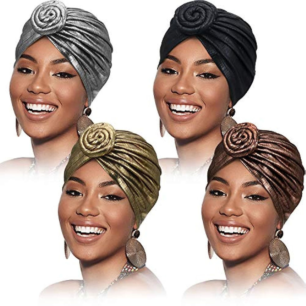 Frienda 4 Pieces Women African Headwraps Turbans Hat Women Pre-Tied Bonnet Turb