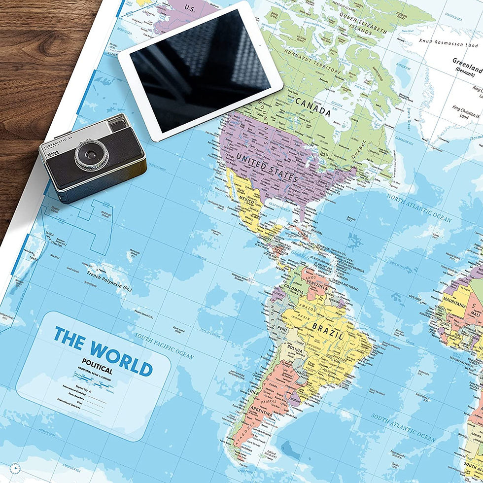 Thumbnail: Hambli World Map For Wall – 37” x 26” Large Map of the World Poster - Wor