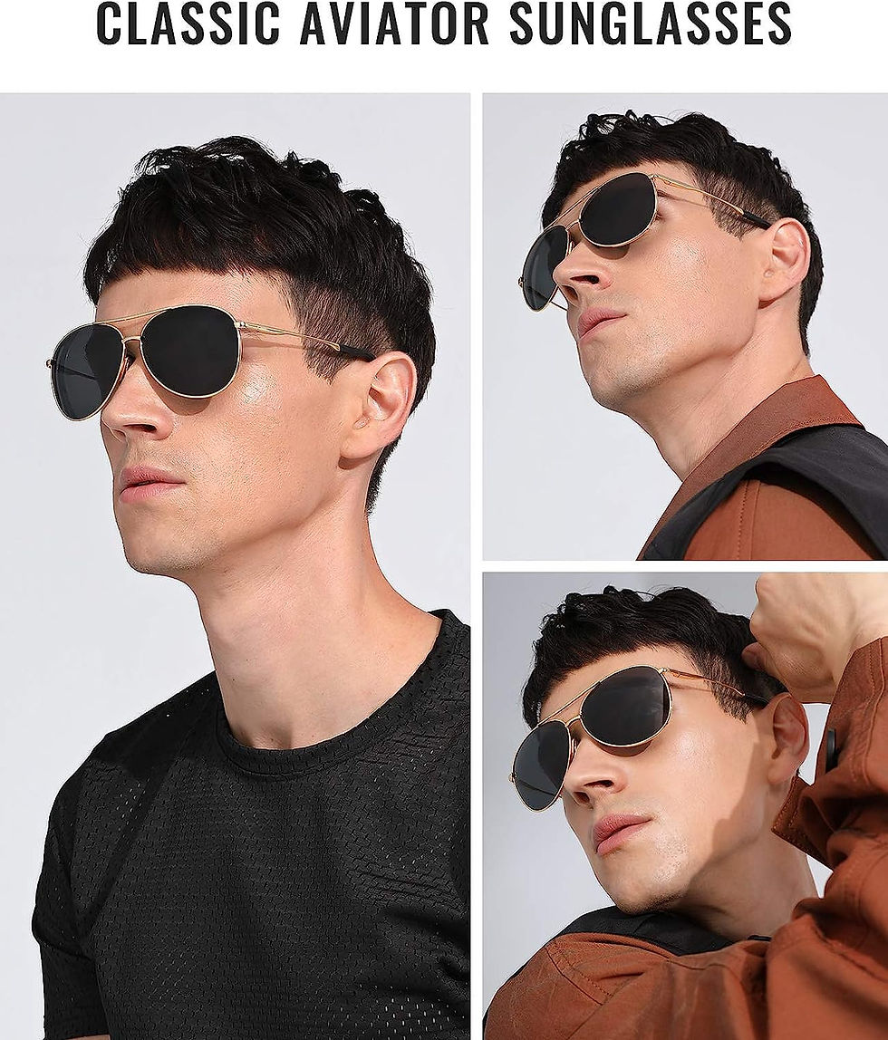 Thumbnail: Cyxus Polarized Aviator Sunglasses for Men Women Classic Mirrored Lens UV Prote