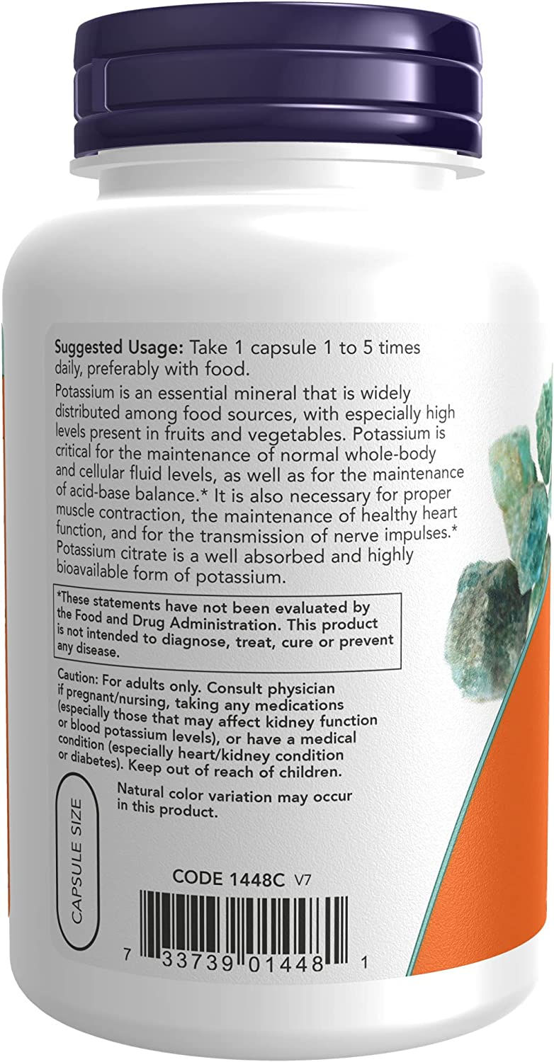 Thumbnail: NOW Supplements, Potassium Citrate 99 mg, Supports Electrolyte Balance and Norm