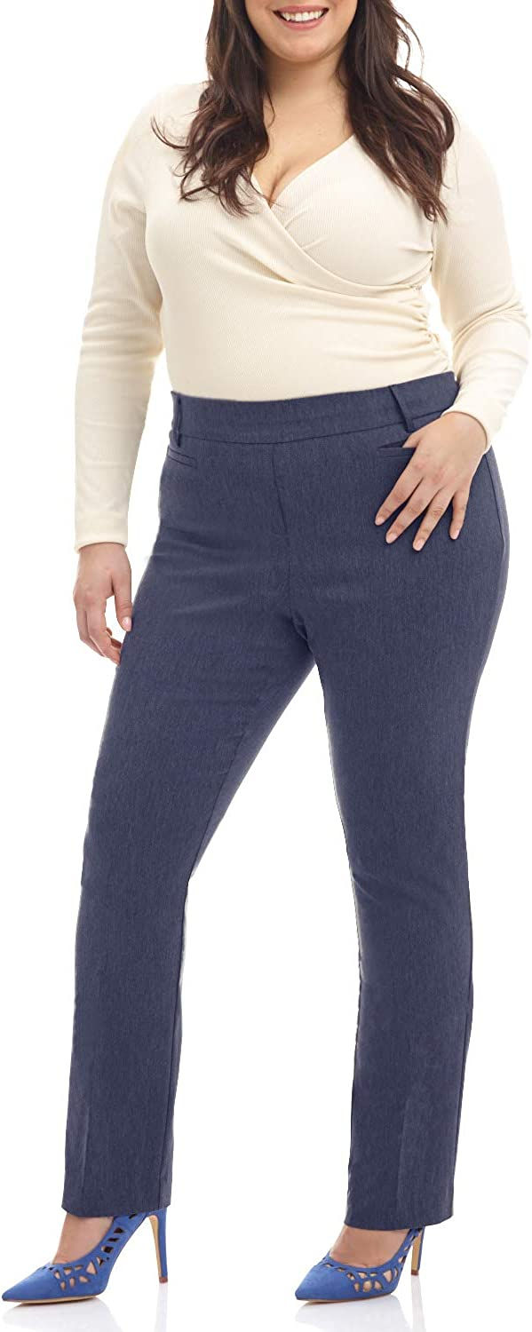 Thumbnail: Rekucci Curvy Woman Ease into Comfort Plus Size Straight Pant w/Tummy Control