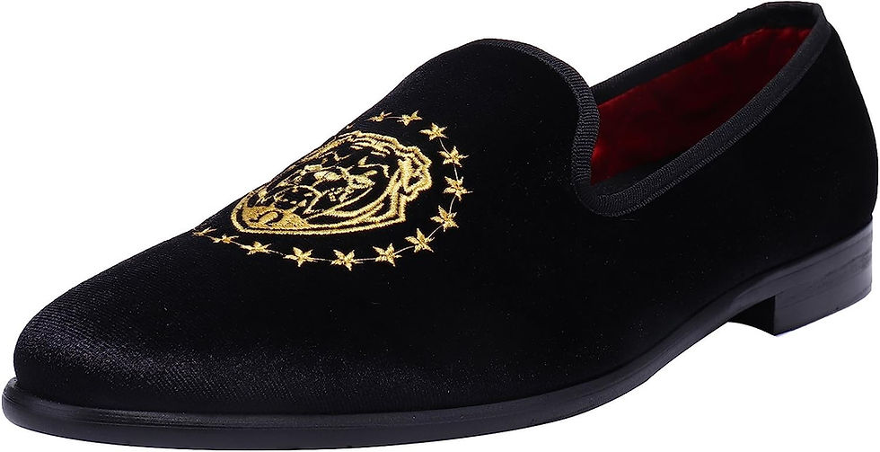 Thumbnail: ELANROMAN Loafers for Men Velvet Shoes of Fashion Embroidered 1.0 and 2.0 Party