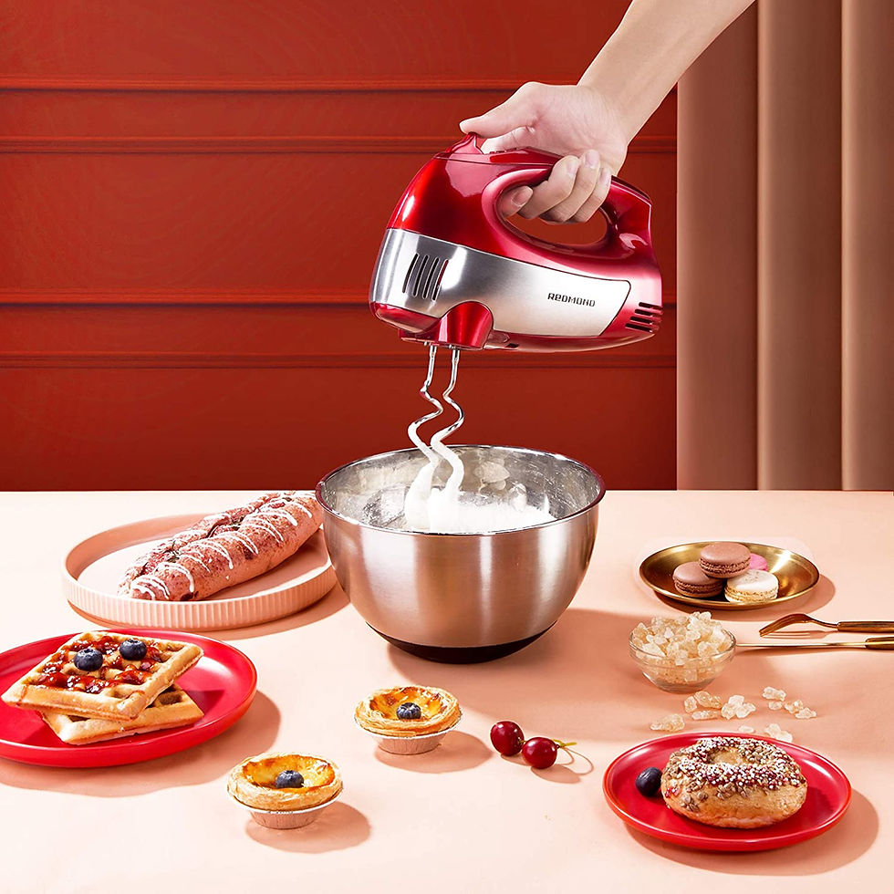 Thumbnail: REDMOND Hand Mixer Electric, 5-Speed 300W Power Handheld Kitchen Mixer with Tur