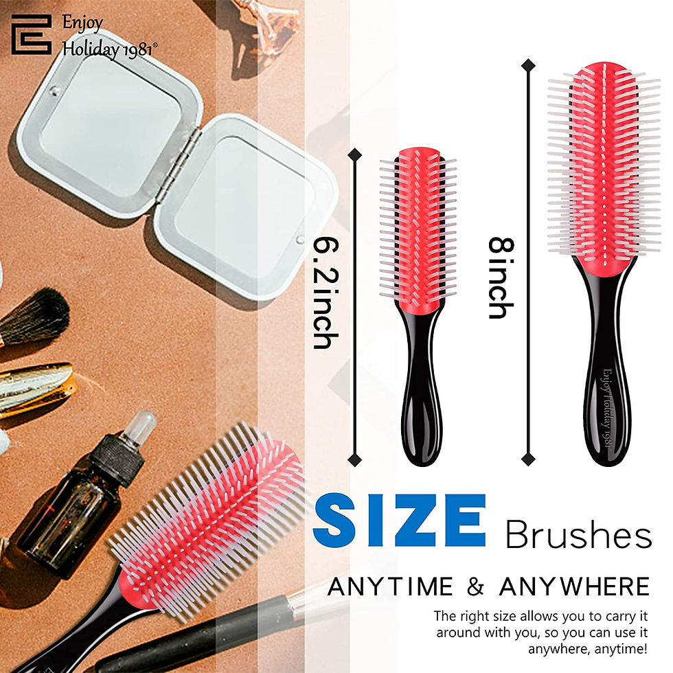 Thumbnail: Hair Brush for Women Men Curly Wet or Dry Hair Classic Detangling Brushes 7 Row
