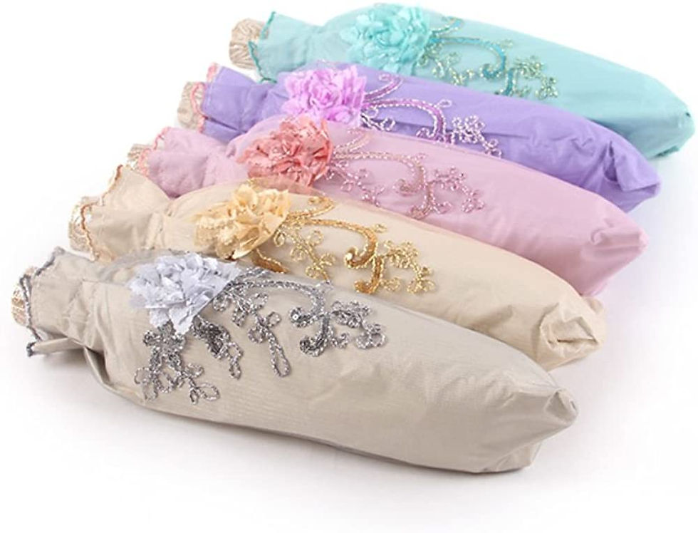 Thumbnail: Honeystore Vintage Lace UV Sun Parasol Folding 3D Flower Embroidery Umbrella