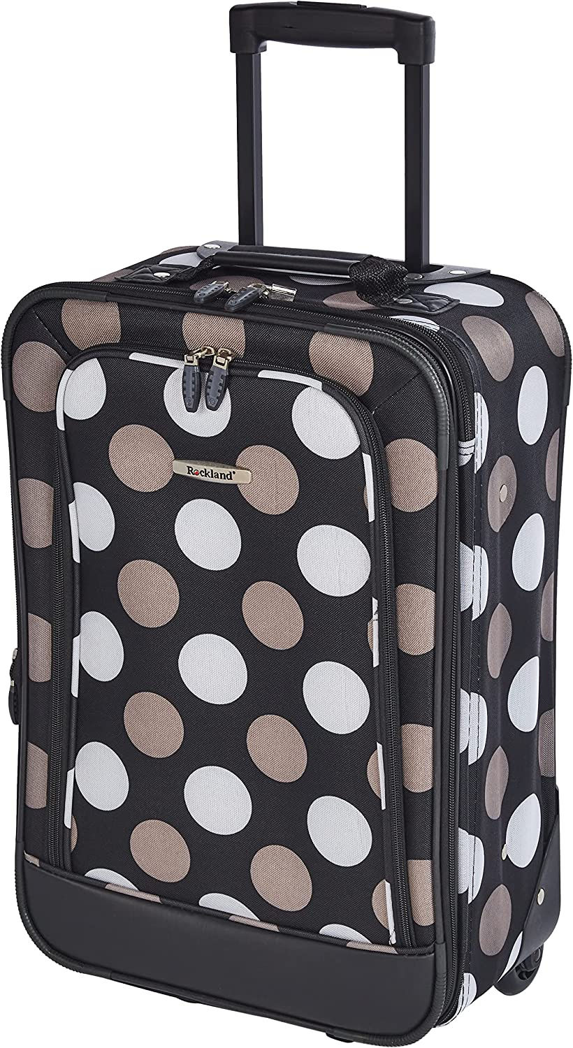 Thumbnail: Rockland Fashion Softside Upright Luggage Set, Black Dot, 2-Piece (14/19)