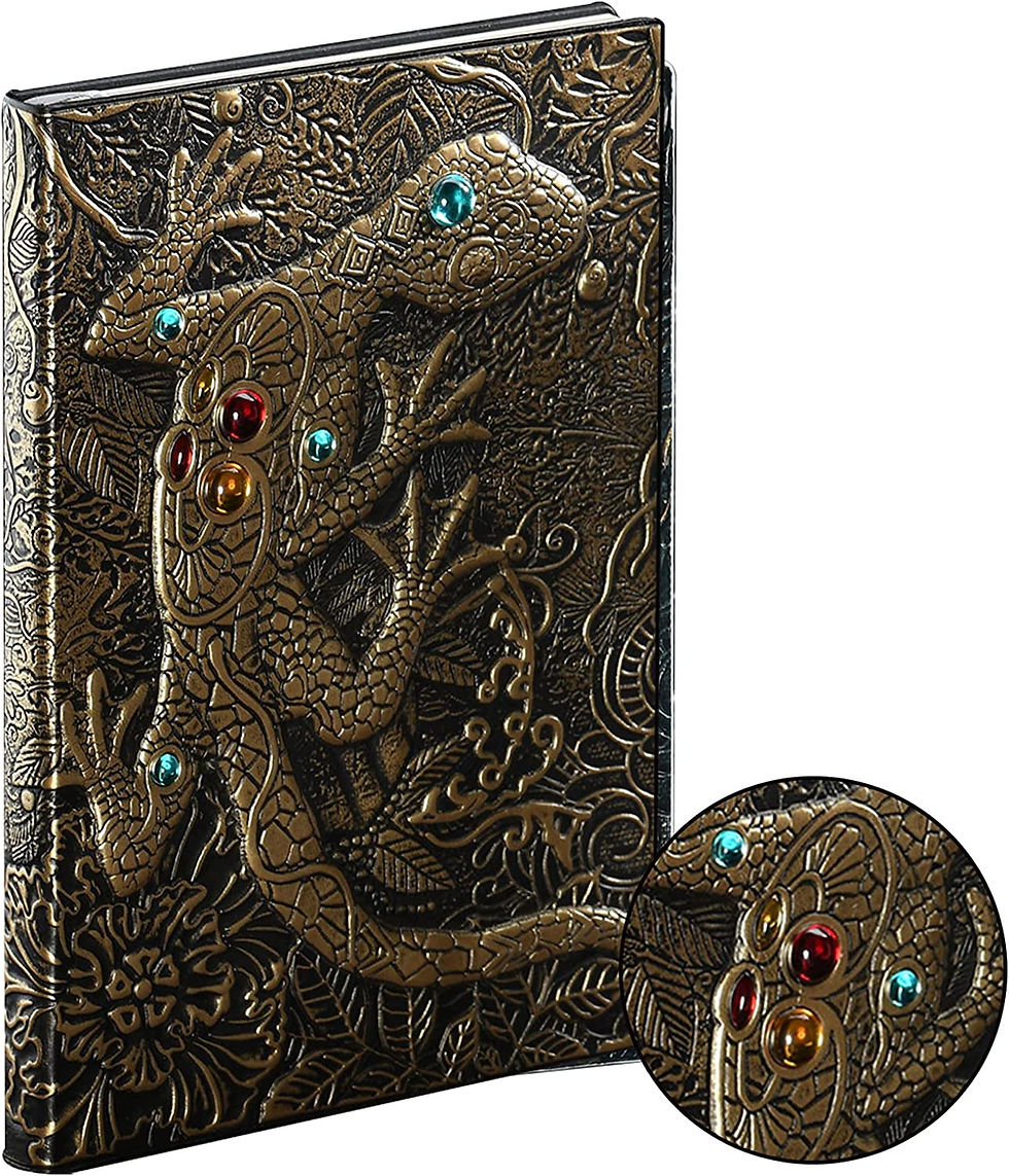 Thumbnail: Red Bronze 3D Phoenix Leather Notebook Journal Lined Pages, Hardcover Journal T