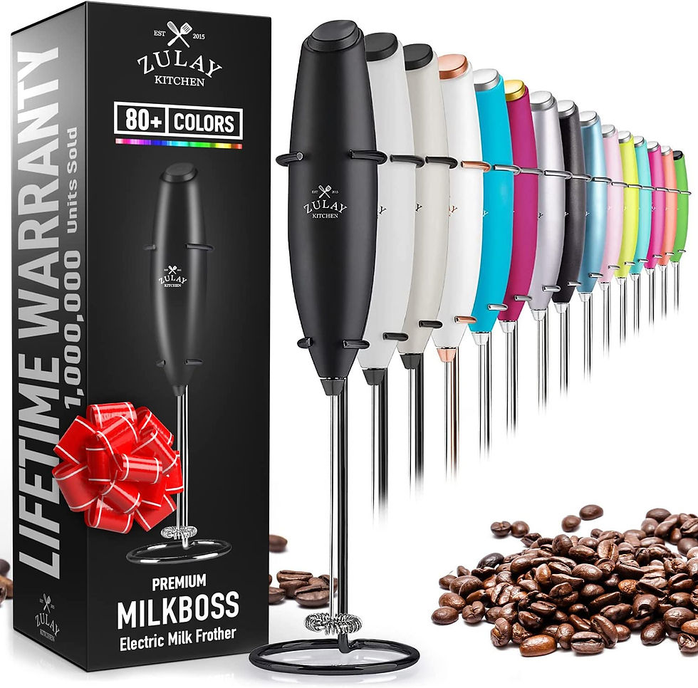 Thumbnail: Zulay Powerful Milk Frother Handheld Foam Maker for Lattes - Whisk Drink Mixer 