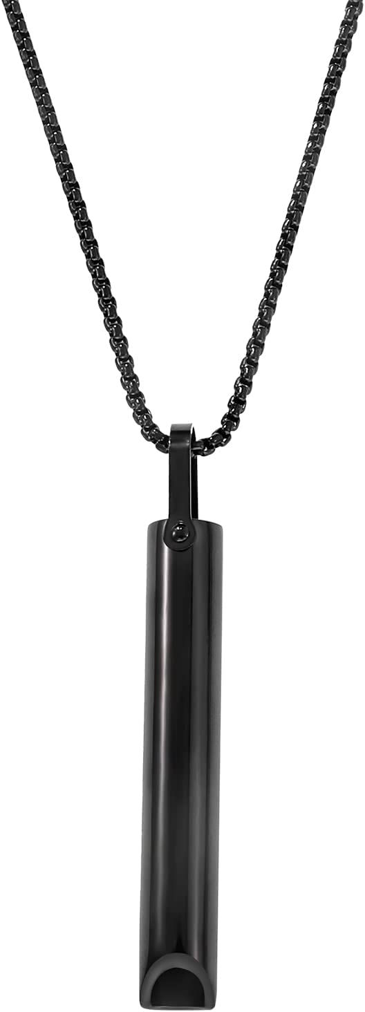 Thumbnail: Stainless Steel Mindful Breathing Necklace, Anxiety Relief Items,Anxiety Neckla