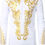 Thumbnail: LucMatton Men's Luxury African Traditional Metallic Gold Printed Dashiki Shirt