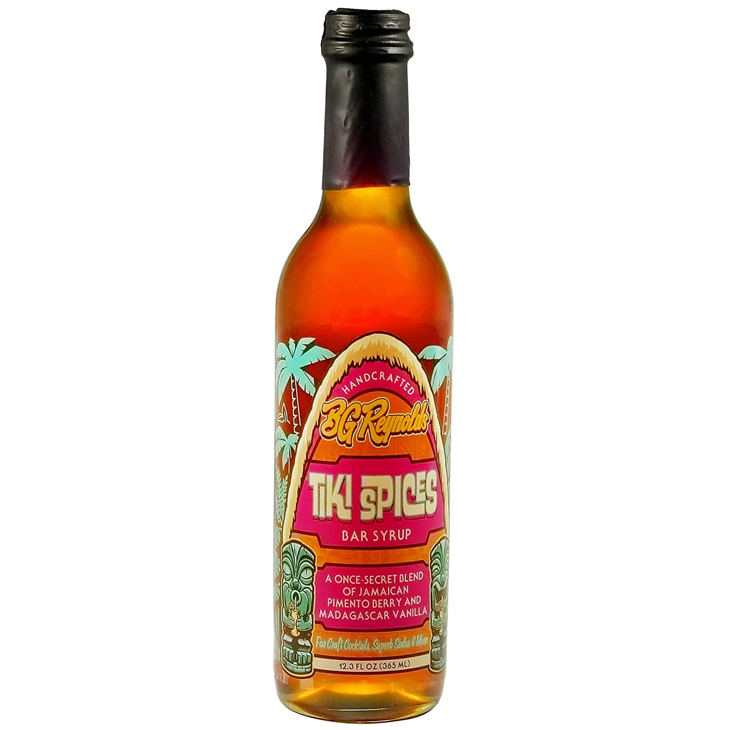 BG Reynolds Natural Tiki Cocktail Cane Syrup, Falernum, 375 ml, Packaging May V