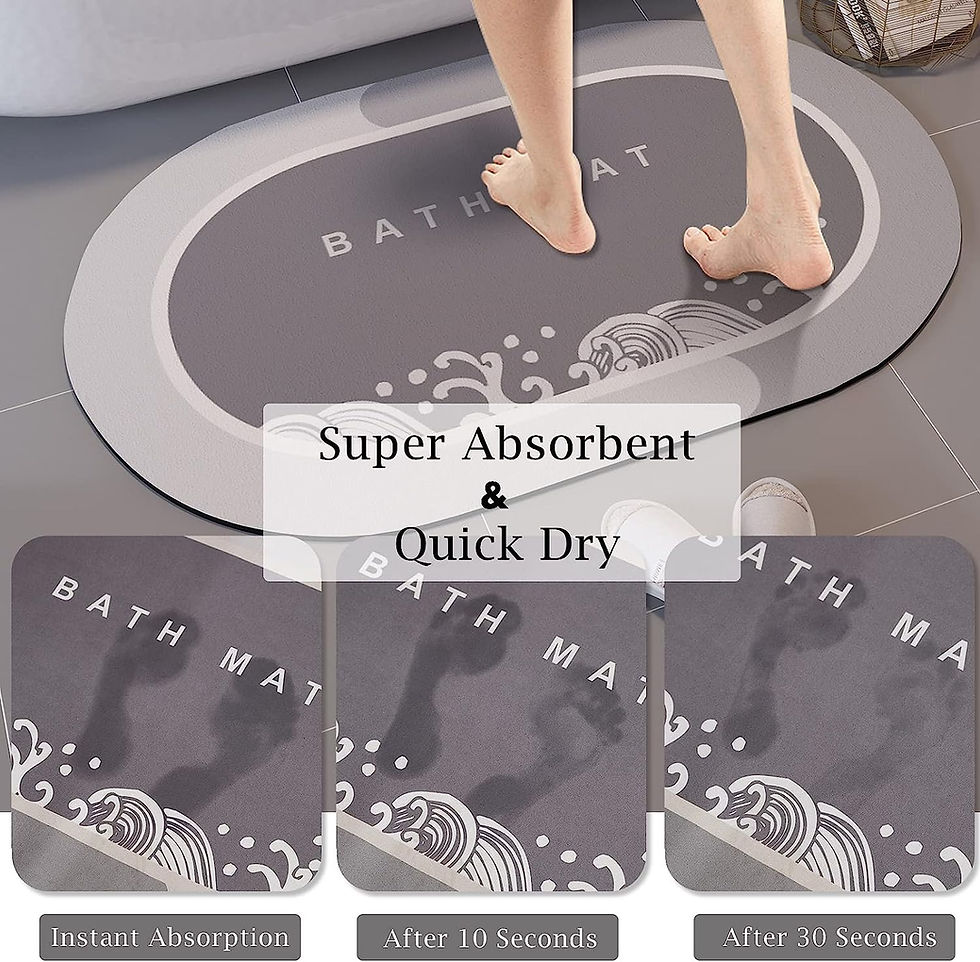 Thumbnail: LUFEIJIASHI Quick Dry Bath Rugs Super Absorbent Bath Mats Rubber Non-Slip Bathr