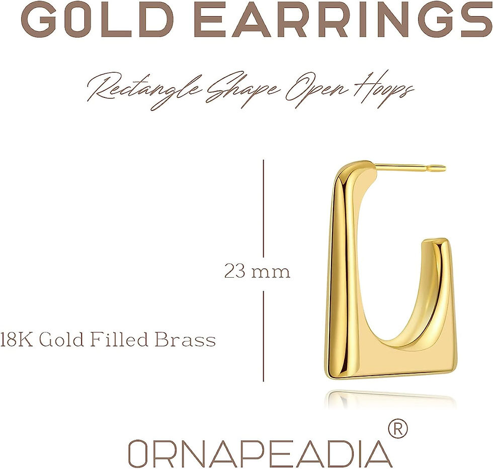 Thumbnail: ORNAPEADIA Gold Hoop Earrings for Women Stud Half Open 18K Gold Filled Small Si