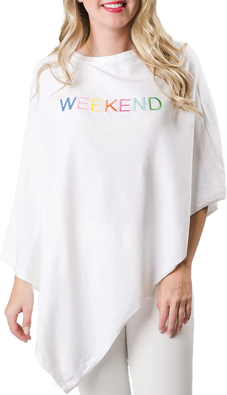 Thumbnail: Top It Off Boardwalk Poncho - Womens Diamond-Cut Fashion Poncho - Soft and Comf