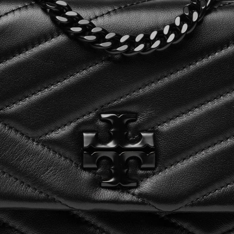 Thumbnail: Tory Burch Women's Black Coated Leather Kira Chevron Convertible Shoulder Handb