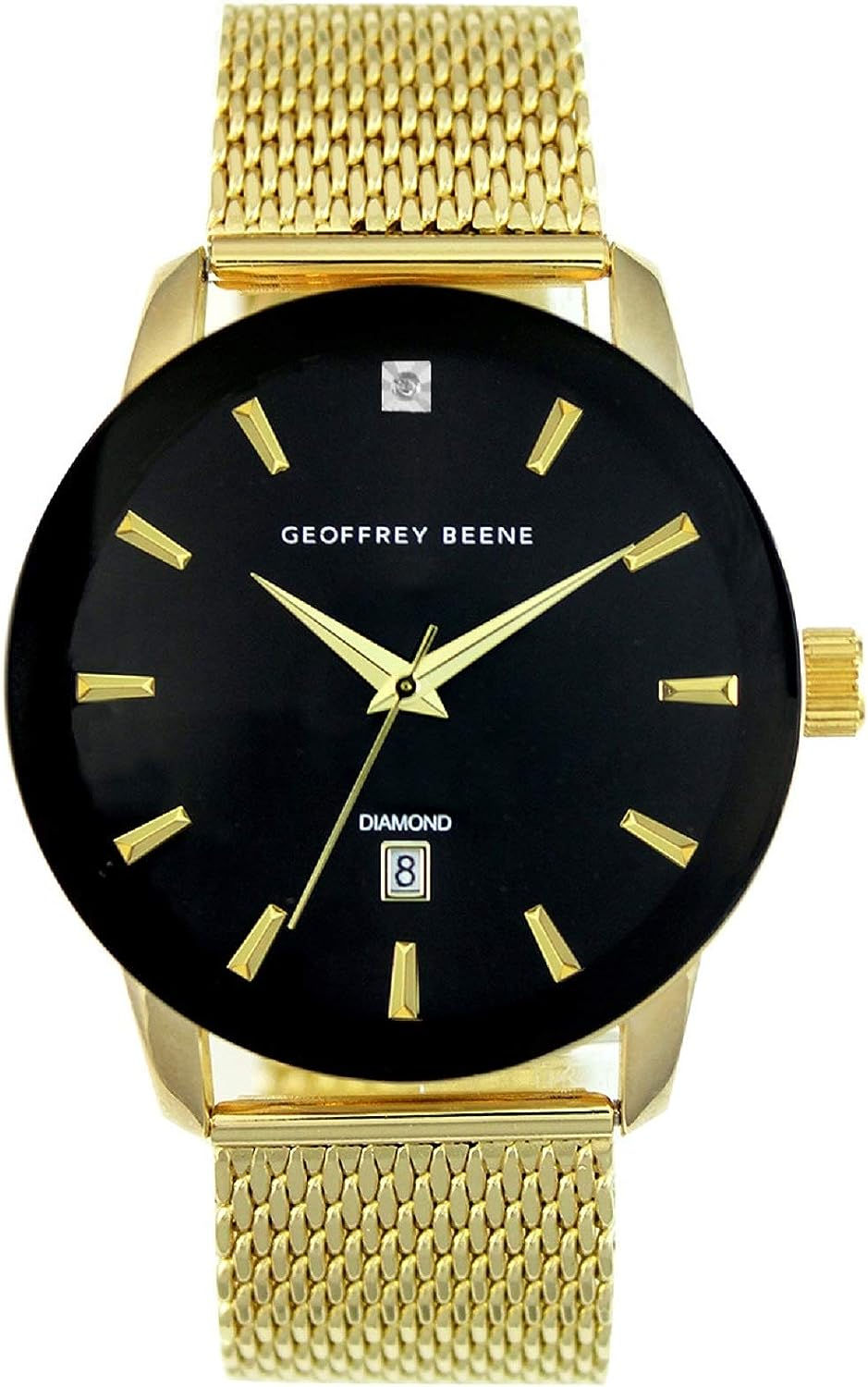 Thumbnail: Geoffrey Beene Mens Watch - Stainless Steel Mesh Band Quartz Movement Analog Wa