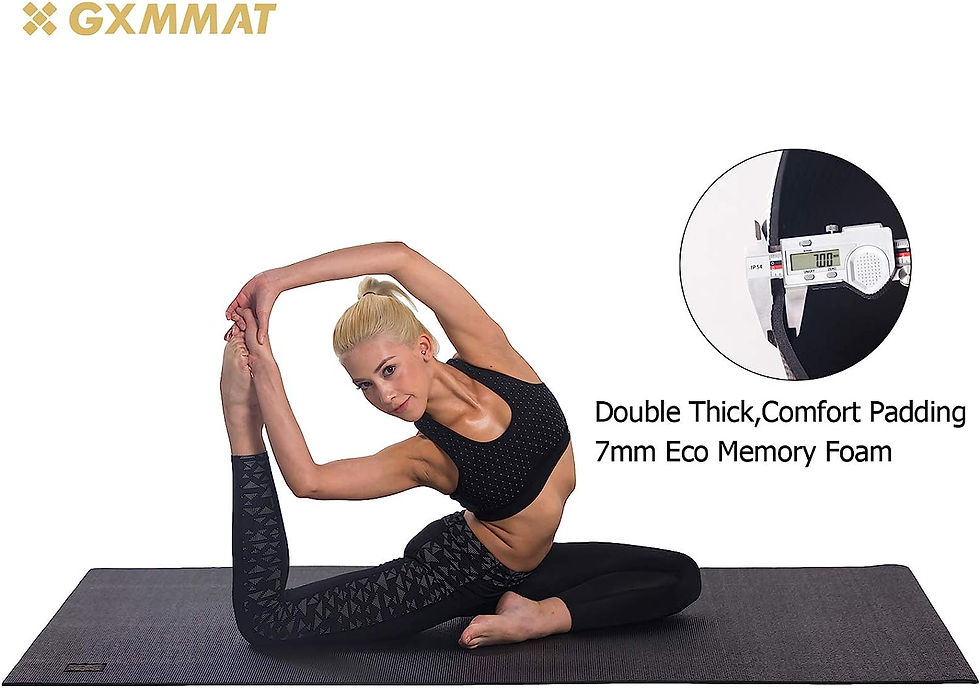 Thumbnail: Gxmmat Large Yoga Mat 72"x 48"(6'x4') x 7mm for Pilates Stretching Home Gym Wor
