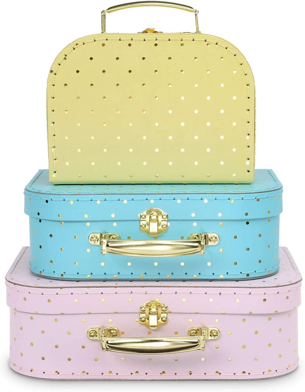 Thumbnail: Jewelkeeper Paperboard Suitcases, Set of 3 – Nesting Storage Gift Boxes for B