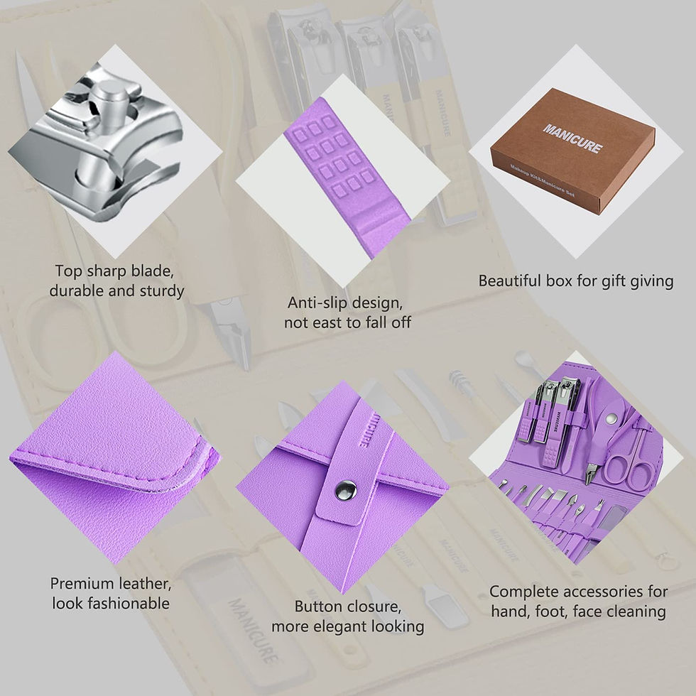 Thumbnail: Manicure Set Professional Nail Clippers Pedicure Kit, 16 pcs Stainless Steel Na
