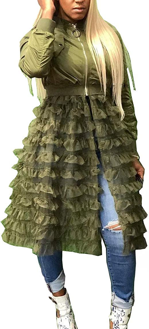 Thumbnail: LKOUS Women's Casual Camo Jackets, Camouflage Long Sleeve Long Coats Cardigan O