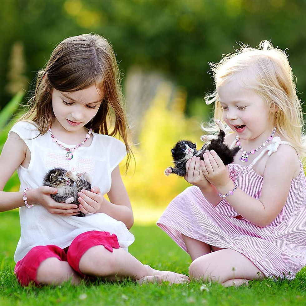 Thumbnail: Winrayk 4 Sets Princess Necklace Bracelet Set Girls Jewelry with Fox Unicorn Sn
