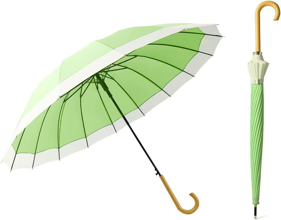 Thumbnail: Dlin Stick Umbrella Women Windproof, 16k Ribs Stylish Automatic Open Large Umbr