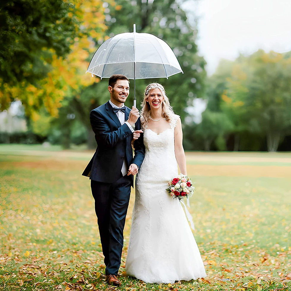 Thumbnail: WASING 10 Pack 46 Inch Clear Bubble Umbrellas Wedding Style Large Canopy Transp