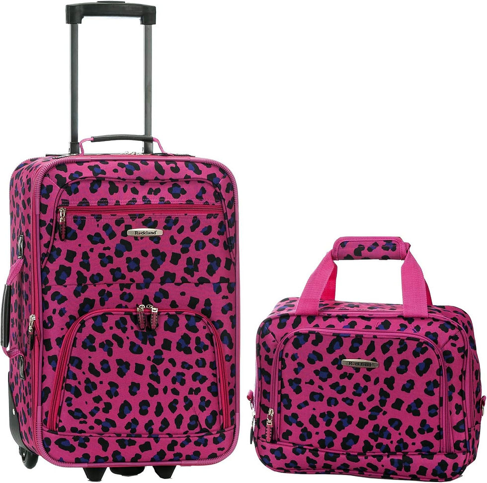 Thumbnail: Rockland Fashion Softside Upright Luggage Set, Black Dot, 2-Piece (14/19)