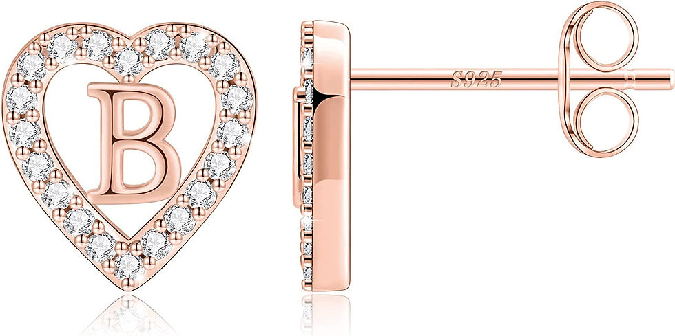 Thumbnail: Initial Earrings for Girls Women, 14K Solid Gold Over Earrings 925 Sterling Sil