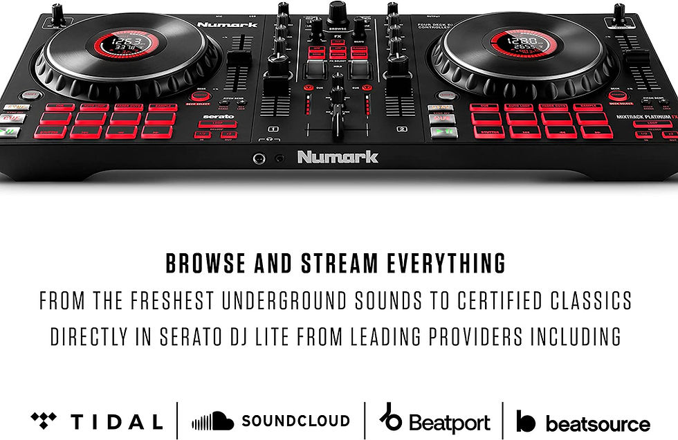 Thumbnail: Numark Mixtrack Platinum FX - DJ Controller For Serato DJ with 4 Deck Control, 