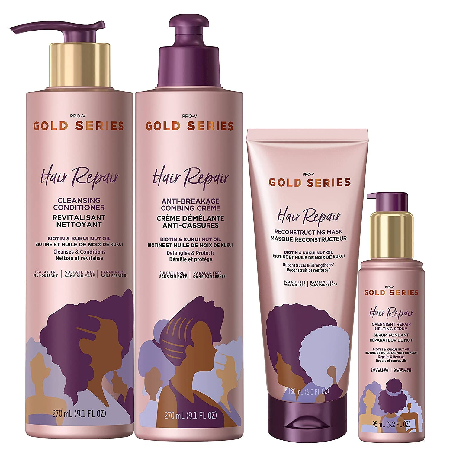 Pantene Gold Series Hair Mask, Anti-Breakage Combing Crème, Overnight Repair S