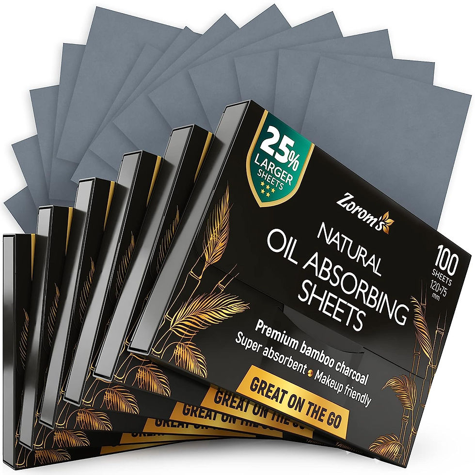 Thumbnail: Natural Blotting Paper for Oily Skin with Bamboo Charcoal - 25% Larger - 6pk/60