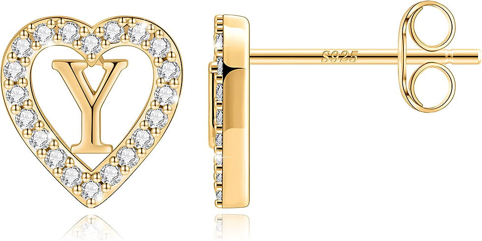 Thumbnail: Initial Earrings for Girls Women, 14K Solid Gold Over Earrings 925 Sterling Sil