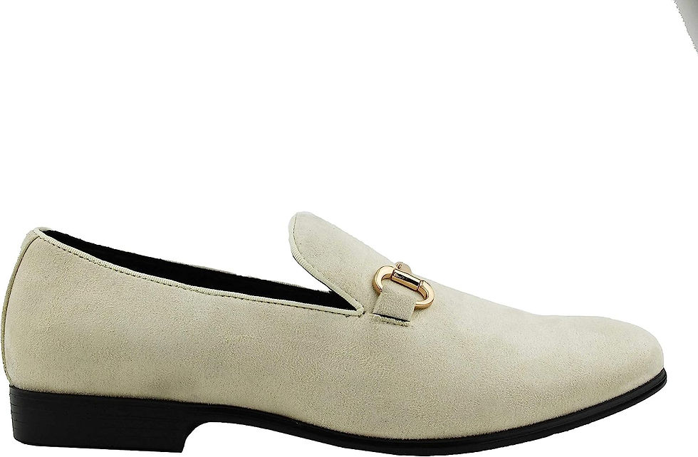 Thumbnail: Amali Bradford - Microfiber Men's Slip-On Loafer with Gold Metal Bit - Smoking 