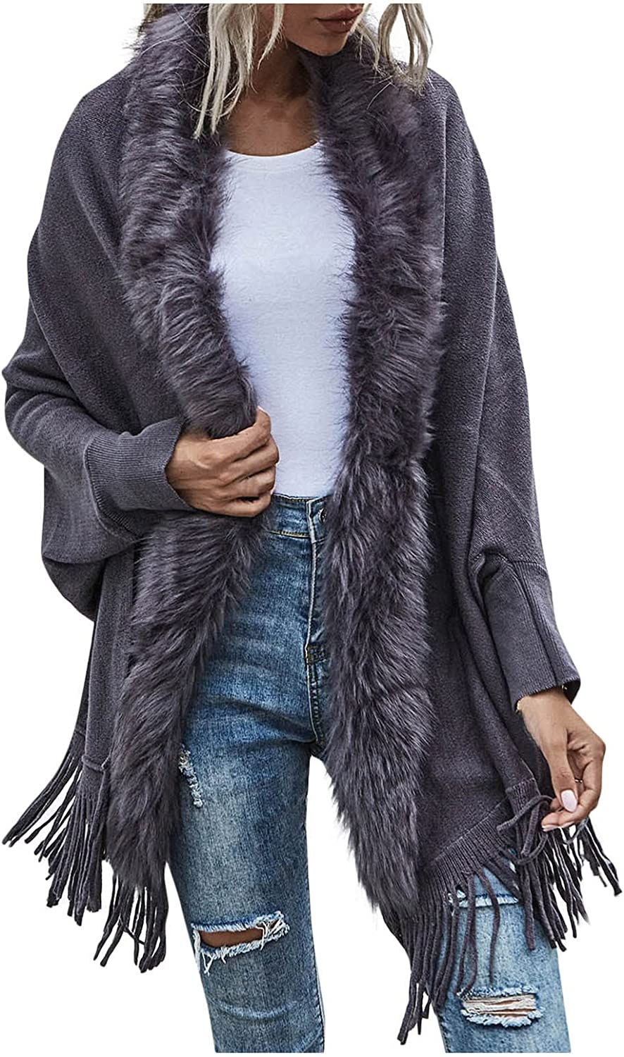 Thumbnail: UODSVP Women's Coat Fashion Temperament Casual Light Luxury Wool Collar Fringe 
