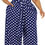 Thumbnail: Women's Plus Size 2 Piece Outfit Sexy Printed Belted Crop Top Wide Leg Pants Se