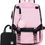 Thumbnail: Bevalsa Backpack with Lunch Bag Bookbag Set for Girls Kids Student 21L Casual D