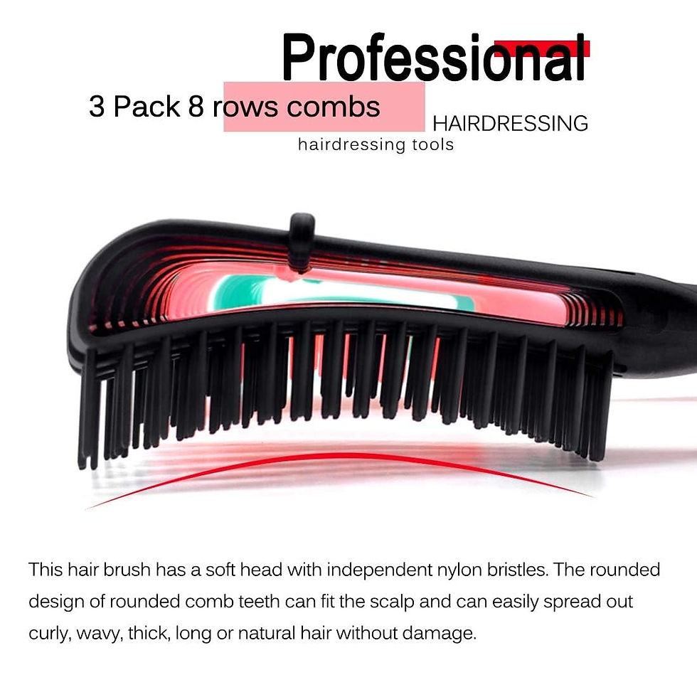 Thumbnail: 3 Pack Hair Detangler Brush for Afro America/African Hair Textured 3a to 4c Kin