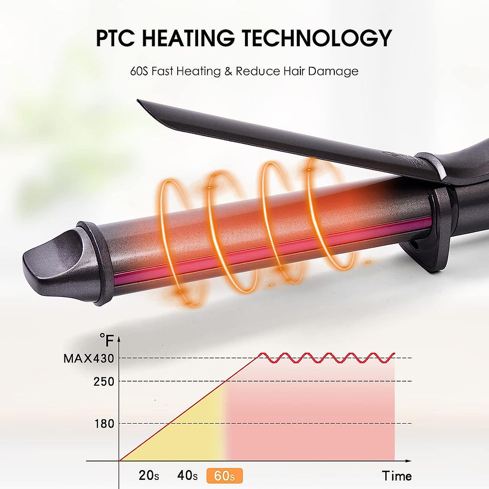 Thumbnail: Curling Iron, Nicebay 1 1/4 Inch Hair Curling Wand with Ceramic Coating, Profes