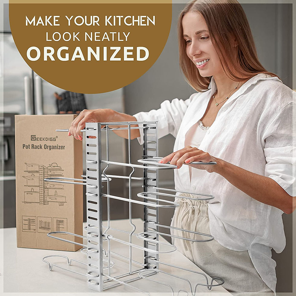 Thumbnail: GeekDigg Pot Rack Organizer, Adjustable Height and Position Pots and Pan Rack, 