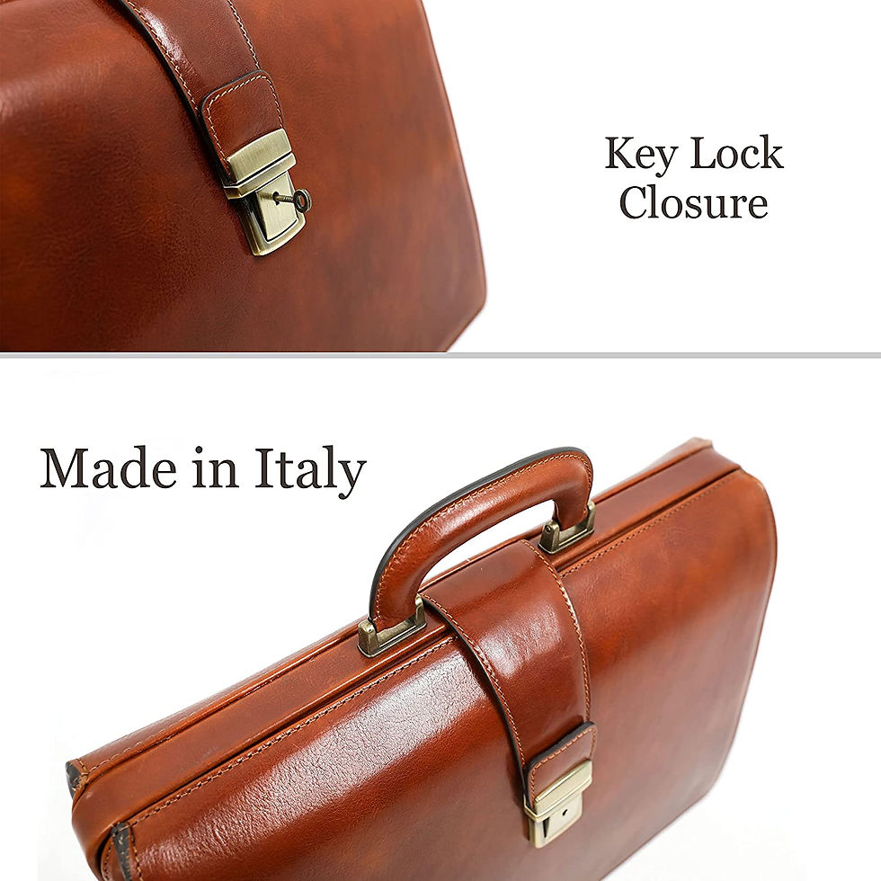 Thumbnail: Time Resistance Leather Lawyer Briefcase for Men and Women Italian Attache Doct