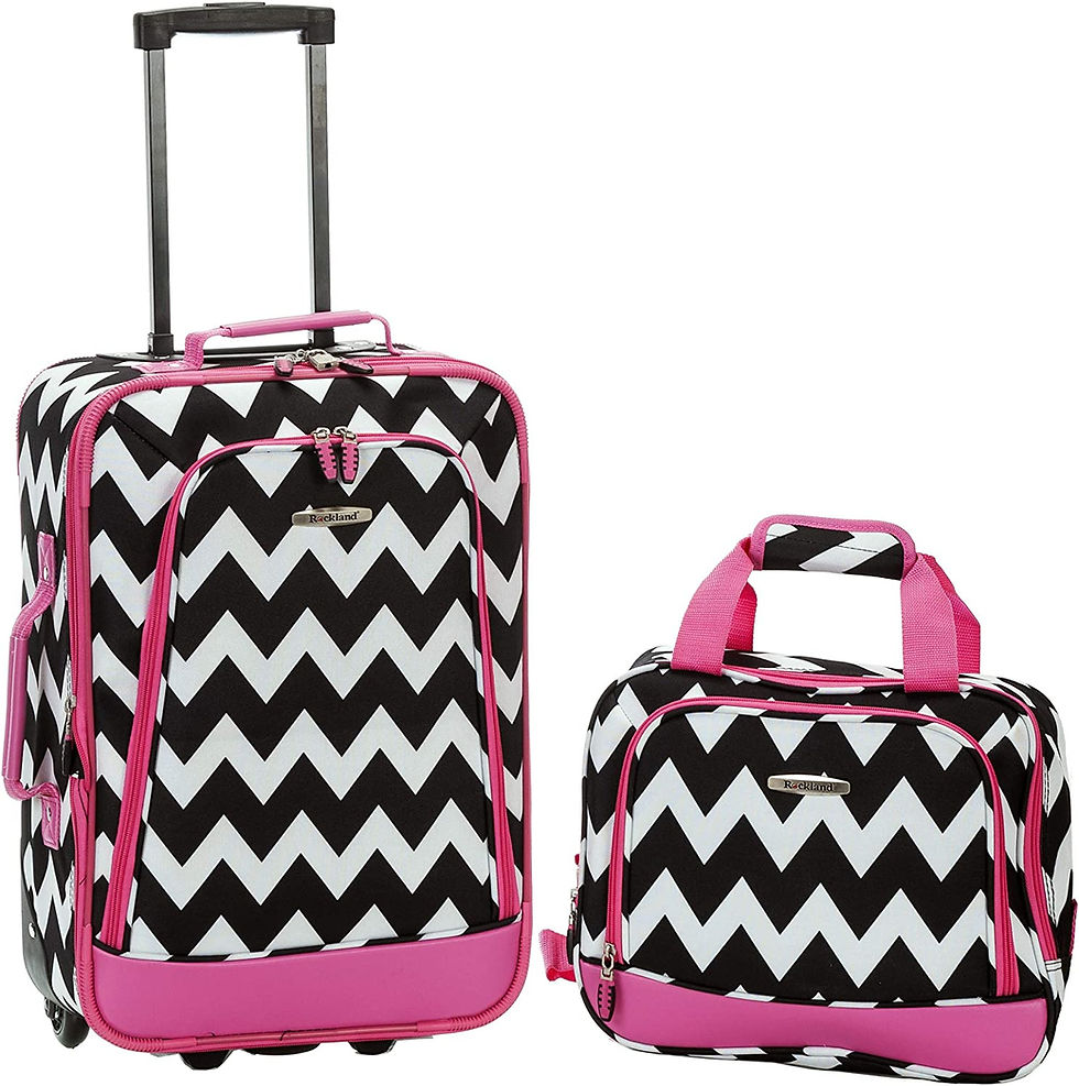 Thumbnail: Rockland Fashion Softside Upright Luggage Set, Black Dot, 2-Piece (14/19)