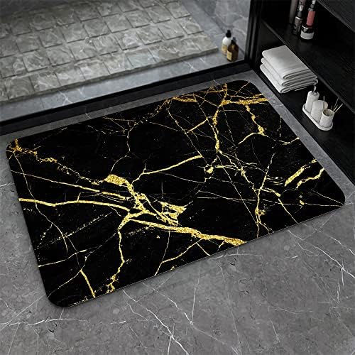 Thumbnail: Diatomaceous Earth Bath Mat,Blue Pink and Gold Marble Non-Slip Volume Super Abs