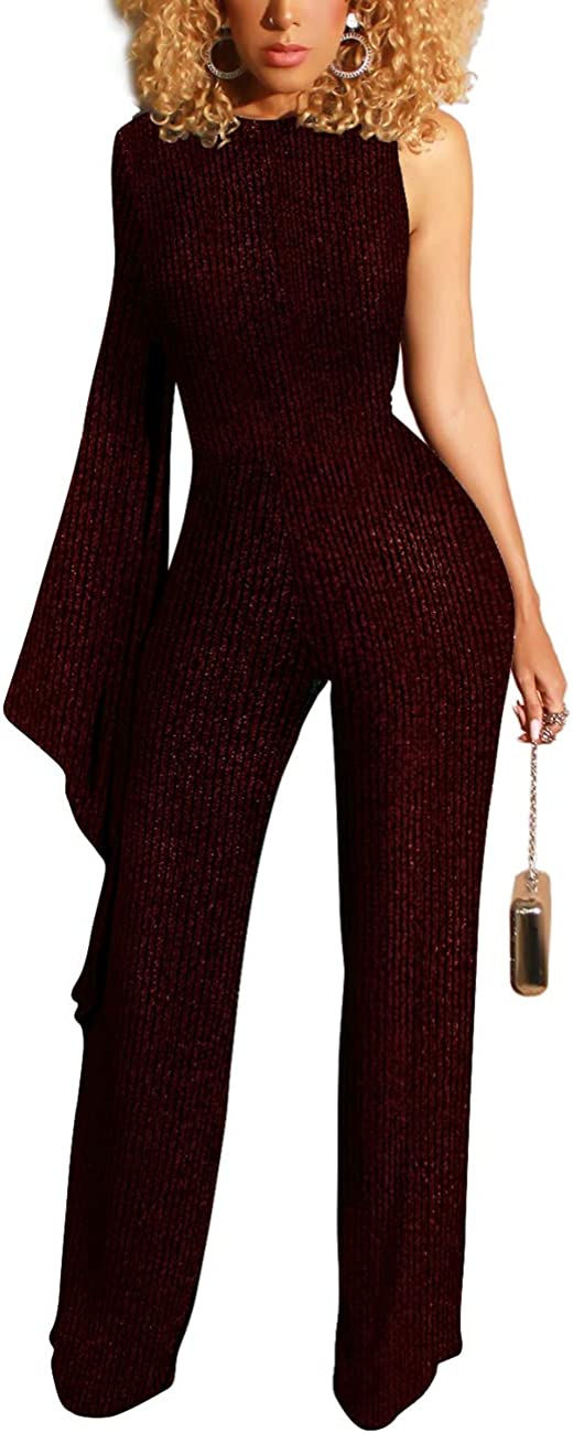 Thumbnail: Yiershu Women's Sexy V Neck Jumpsuits Elegant Long Sleeve Button Down Straight 