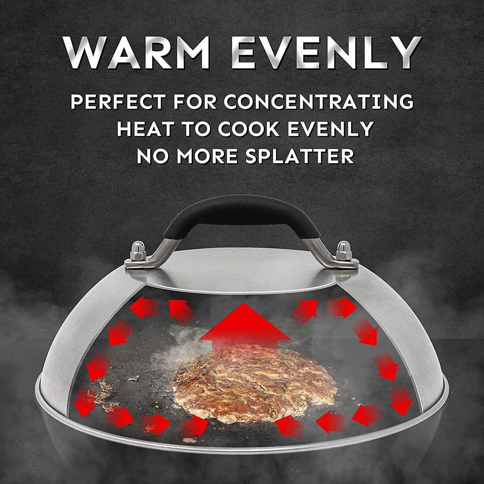 Thumbnail: HULISEN Cheese Melting Dome & Smashed Burger Press, 9 Inch Heavy Duty Round Bas